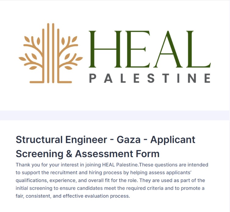 Structural Engineer Contractor – Gaza Strip (Onsite) flyer